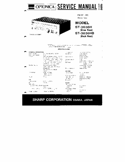 Sharp ST-3636H Service manual for Sharp ST-3636H/HB stereo tuner